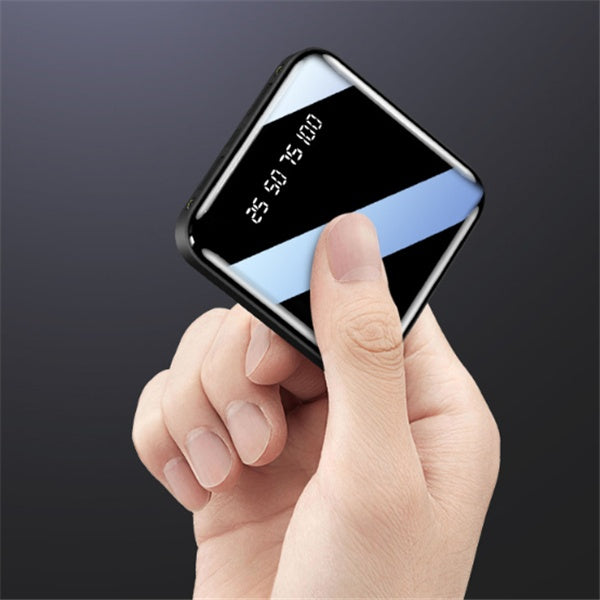 Mini 20000mAh Power Bank – Portable Mirror Digital Display Charger