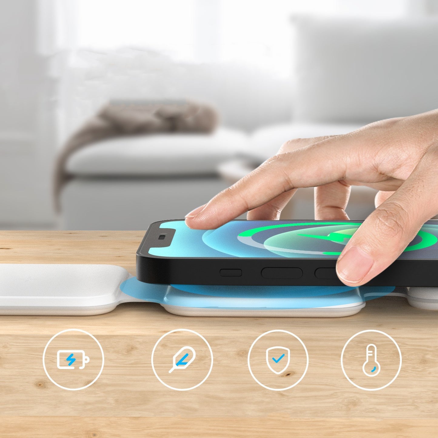 3-in-1 Magnetic Foldable Wireless Charger – Fast Multi-Device Station
