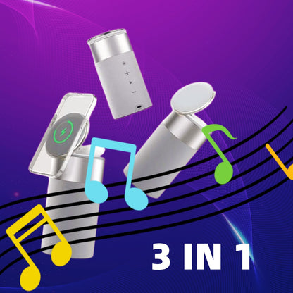 3-in-1 Wireless Charger with Bluetooth Speaker & Touch Lamp