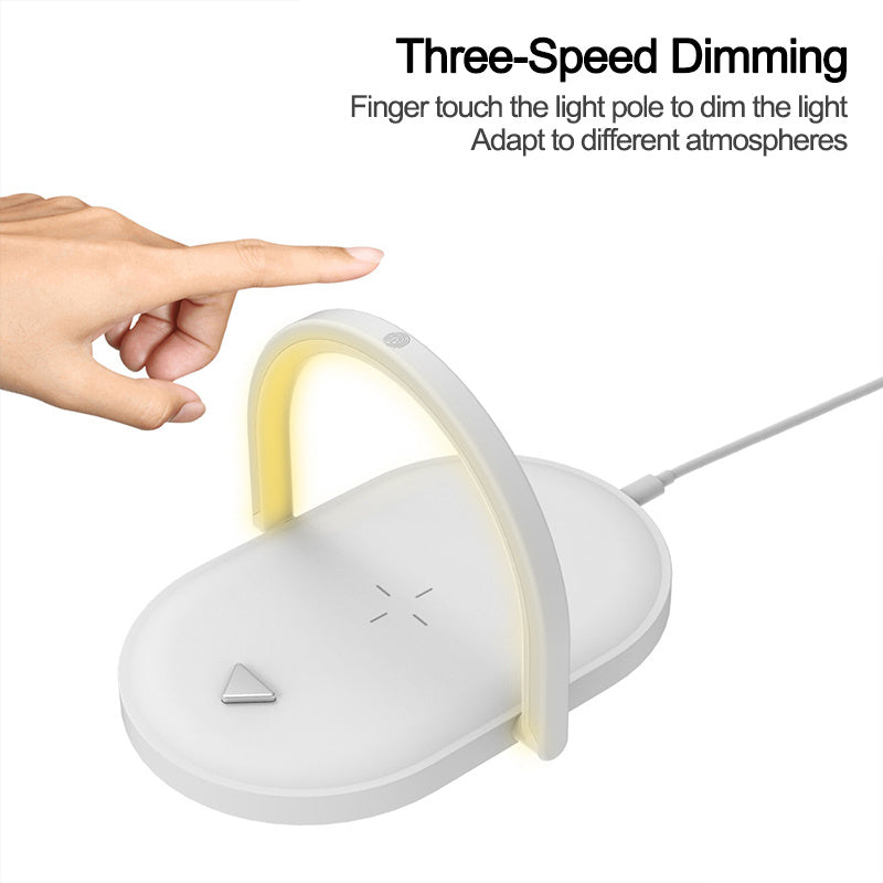 3-in-1 Foldable Wireless Charger & LED Night Lamp – 15W Fast Charging