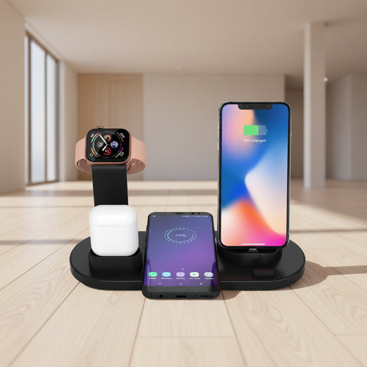 4-in-1 Fast Wireless Charging Station – For Phone, Watch & Earbuds