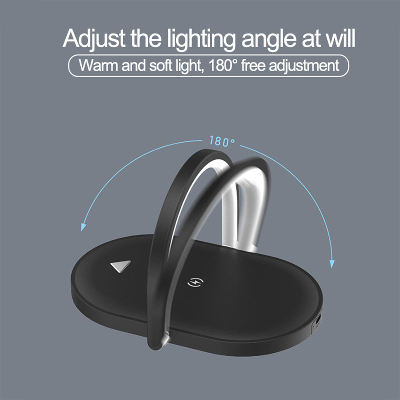 3-in-1 Foldable Wireless Charger & LED Night Lamp – 15W Fast Charging