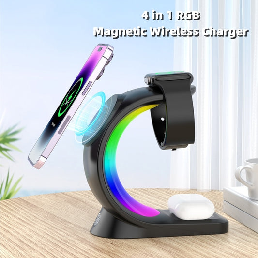 4-in-1 Magnetic Wireless Charger with Ambient Light