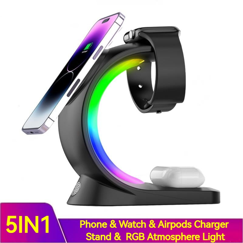 4-in-1 Magnetic Wireless Charger with Ambient Light
