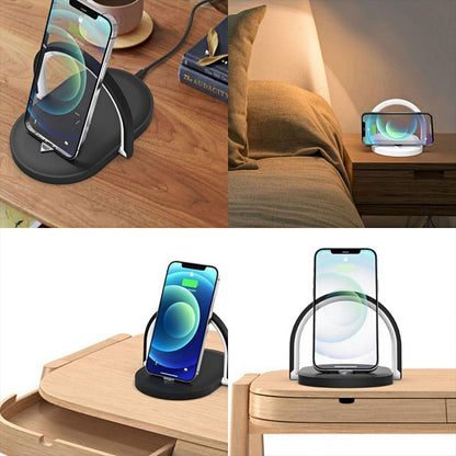 3-in-1 Foldable Wireless Charger & LED Night Lamp – 15W Fast Charging
