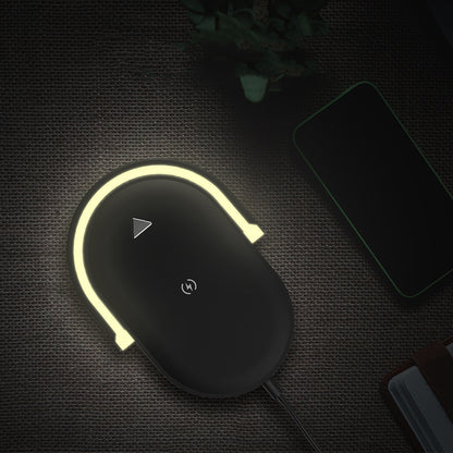 3-in-1 Foldable Wireless Charger & LED Night Lamp – 15W Fast Charging